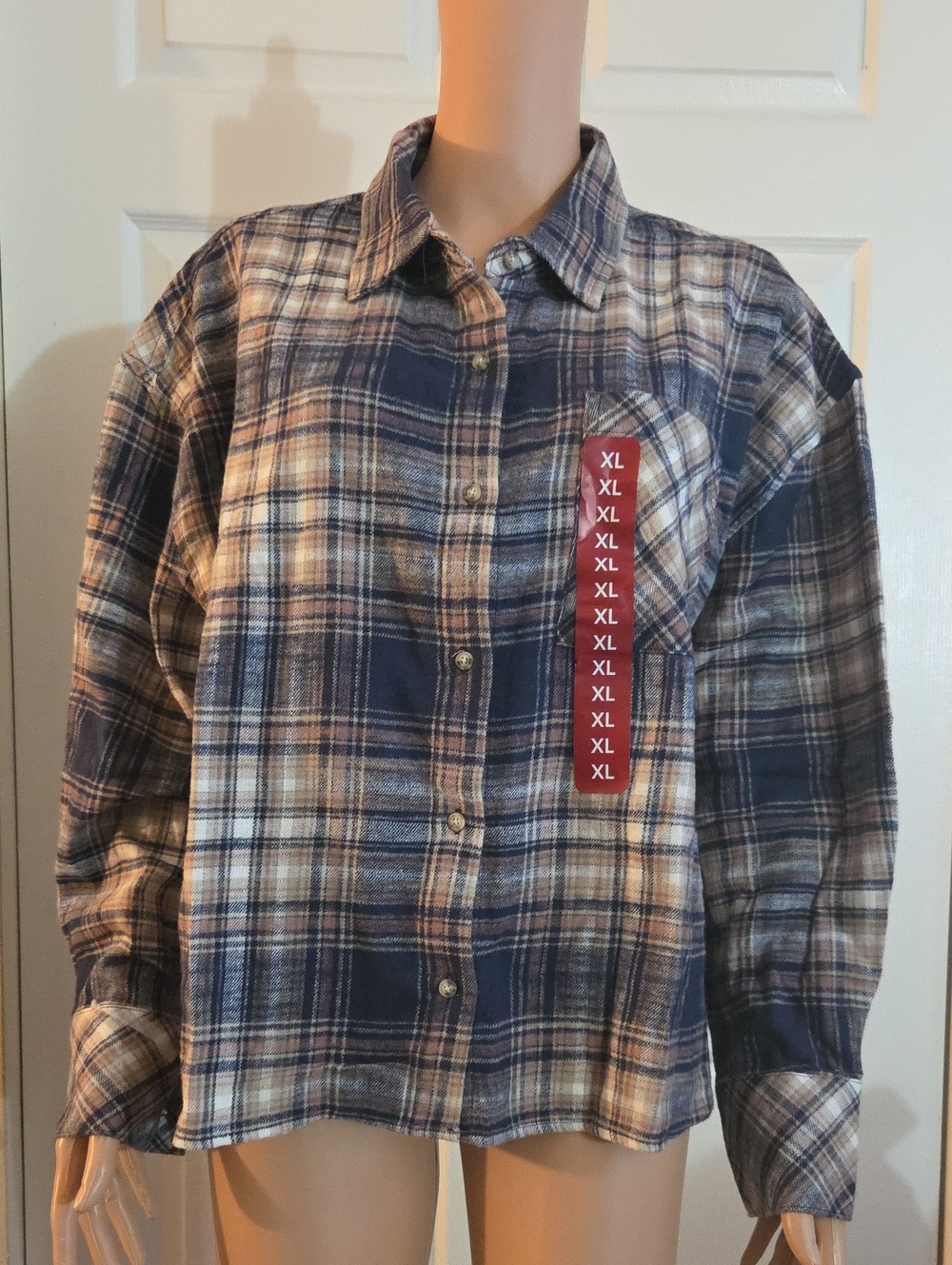 Scotch & Soda Blue and Cream Plaid Button-Up Shirt